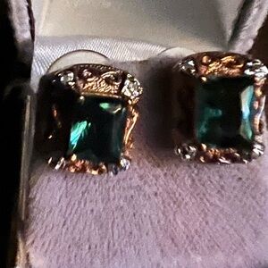 Elegant Mystic Topaz and Gold Stud Earrings